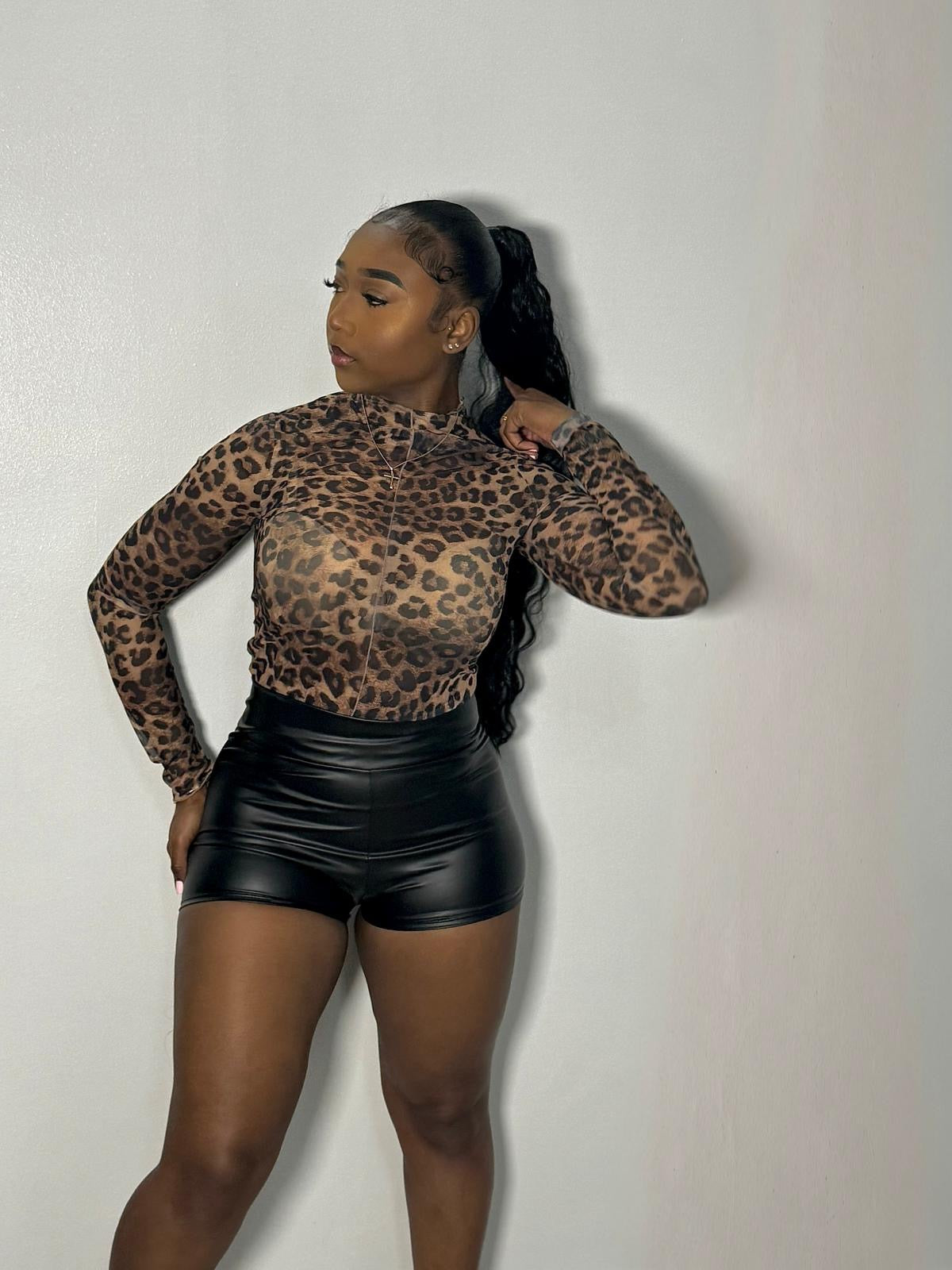 Leather shorts